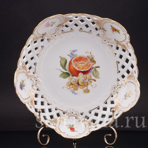 Фарфоровое блюдо Апельсин и виноград, Meissen, Германия, 1999 г.