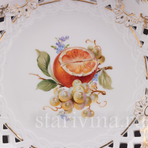 Фарфоровое блюдо Апельсин и виноград, Meissen, Германия, 1999 г.