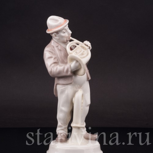 Фигурка из фарфора Музыкант-валторнист Rosenthal, Германия, 1945-49 гг.