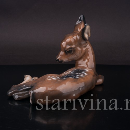 Фарфоровая фигурка Лежащий оленёнок, Rosenthal, Германия, 1930 гг.