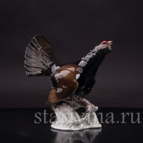 Фарфоровая статуэтка птицы Глухарь, Rosenthal, Германия, 1950-60 гг.