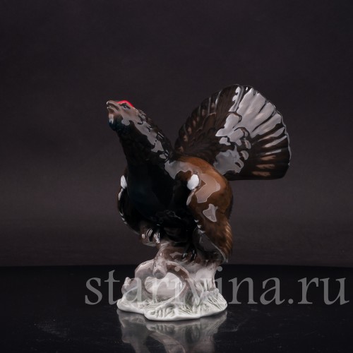 Фарфоровая статуэтка птицы Глухарь, Rosenthal, Германия, 1950-60 гг.