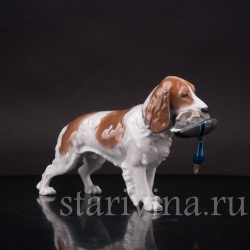 Фарфоровая статуэтка собаки Спаниель с селезнем, Rosenthal, Германия, 1950-60 гг.