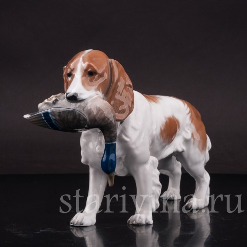 Фарфоровая статуэтка собаки Спаниель с селезнем, Rosenthal, Германия, 1950-60 гг.