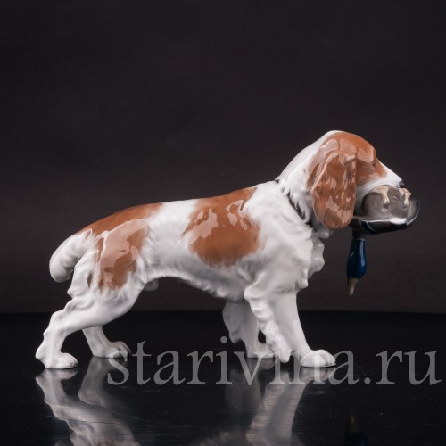 Фарфоровая статуэтка собаки Спаниель с селезнем, Rosenthal, Германия, 1950-60 гг.