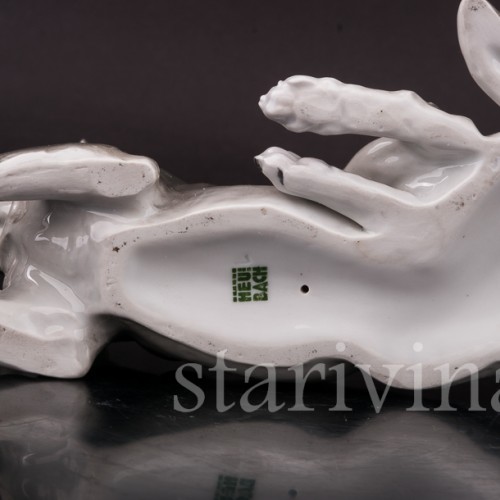 Фигурка собаки из фарфора Лежащая овчарка Heubach, Германия, нач. 20 в.