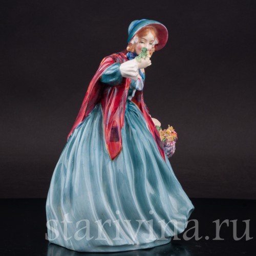 Фарфоровая фигурка девушки Очаровательная леди с цветами, Royal Doulton, Великобритания, 1940-73 гг.