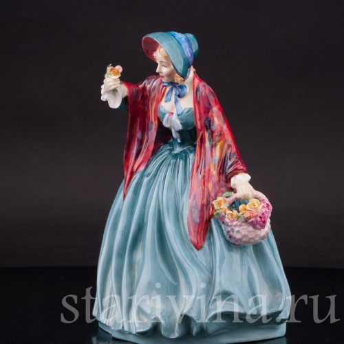 Фарфоровая фигурка девушки Очаровательная леди с цветами, Royal Doulton, Великобритания, 1940-73 гг.