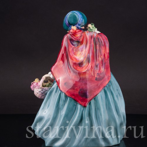 Фарфоровая фигурка девушки Очаровательная леди с цветами, Royal Doulton, Великобритания, 1940-73 гг.
