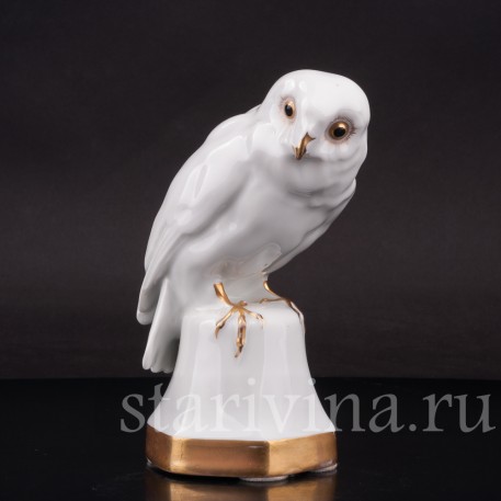 Фарфоровая статуэтка птицы Белая сова, Hutschenreuther, Германия, нач. 20 в.
