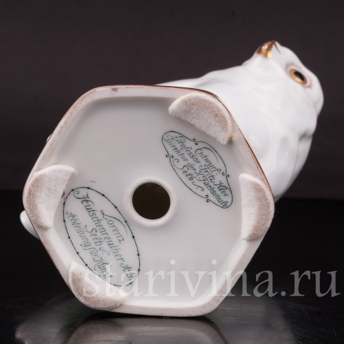 Фарфоровая статуэтка птицы Белая сова, Hutschenreuther, Германия, нач. 20 в.