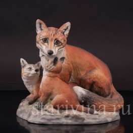 Фигурка из фарфора Лиса с лисятами, Boehm, Англия, кон. 20 в.
