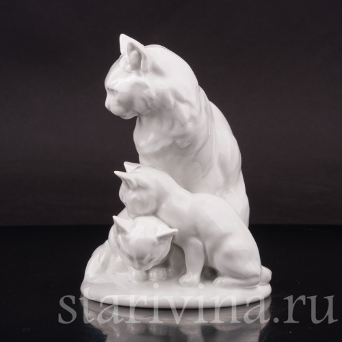 Фарфоровая статуэтка Кошка с котятами, Rosenthal, Германия, 1935 год.