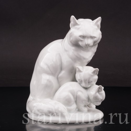 Фарфоровая статуэтка Кошка с котятами, Rosenthal, Германия, 1935 год.