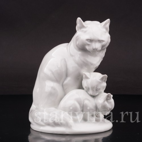 Фарфоровая статуэтка Кошка с котятами, Rosenthal, Германия, 1935 год.