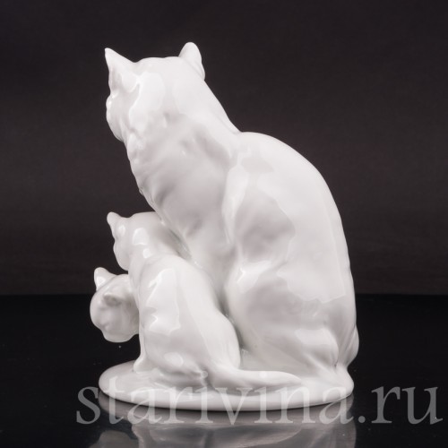 Фарфоровая статуэтка Кошка с котятами, Rosenthal, Германия, 1935 год.