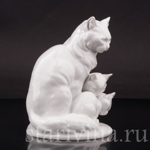 Фарфоровая статуэтка Кошка с котятами, Rosenthal, Германия, 1935 год.