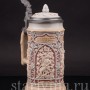 Старинная пивная кружка Охотники, 1/2 л, Villeroy & Boch, Германия, 1913 г.
