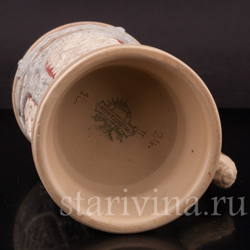 Старинная пивная кружка Охотники, 1/2 л, Villeroy & Boch, Германия, 1913 г.