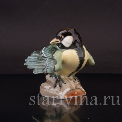 Фарфоровая фигурка птицы Птенец синицы, Hutschenreuther, Германия.