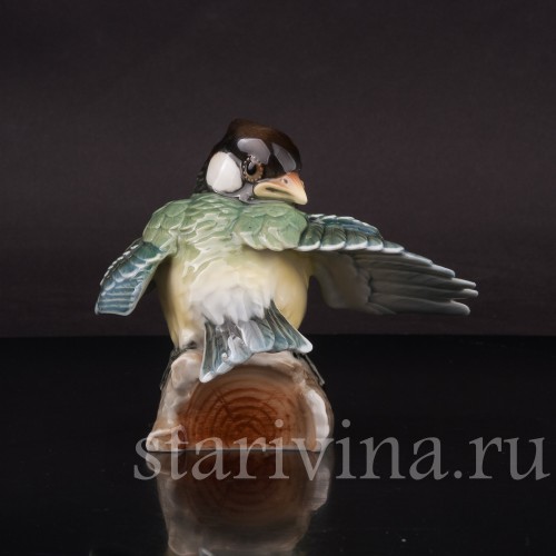 Фарфоровая фигурка птицы Птенец синицы, Hutschenreuther, Германия.