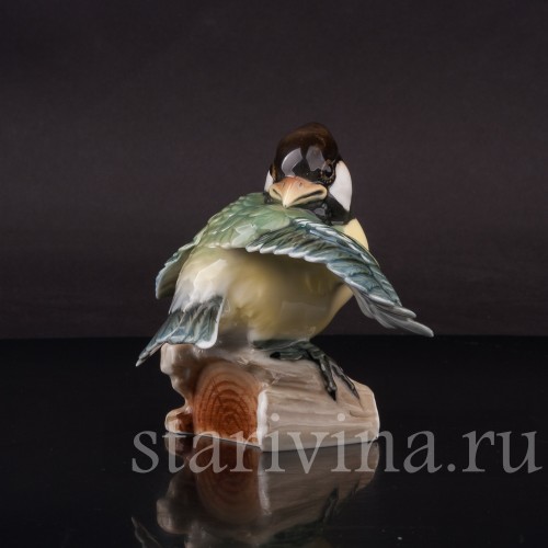 Фарфоровая фигурка птицы Птенец синицы, Hutschenreuther, Германия.