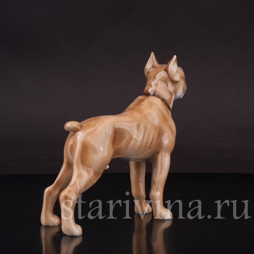 Фарфоровая фигурка собаки Боксёр, Hutschenreuther, Германия, 1960 гг.