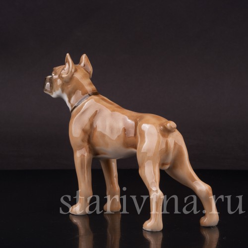 Фарфоровая фигурка собаки Боксёр, Hutschenreuther, Германия, 1960 гг.
