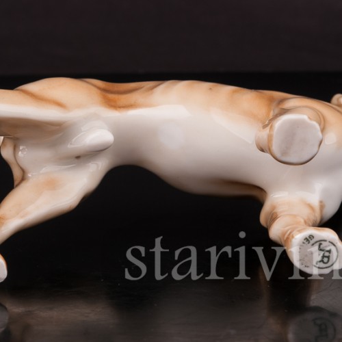 Фарфоровая фигурка собаки Боксёр, Hutschenreuther, Германия, 1960 гг.