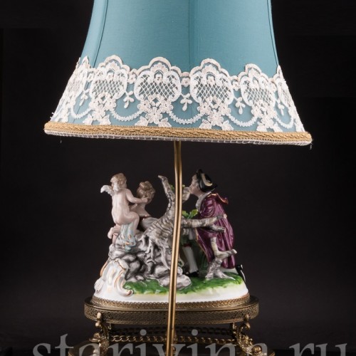 Фарфоровая лампа Влюбленная пара, Sitzendorf, Германия, сер. 20 века.