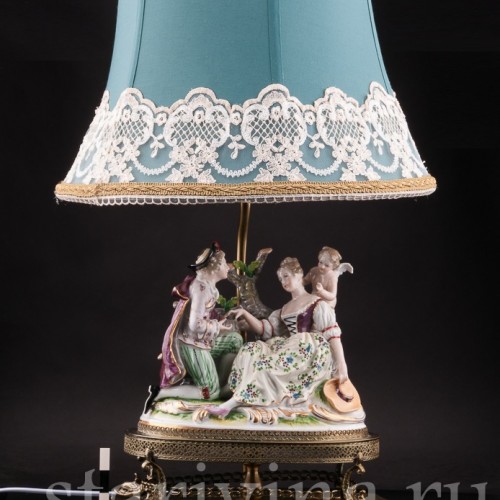 Фарфоровая лампа Влюбленная пара, Sitzendorf, Германия, сер. 20 века.