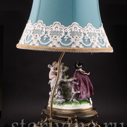 Фарфоровая лампа Влюбленная пара, Sitzendorf, Германия, сер. 20 века.