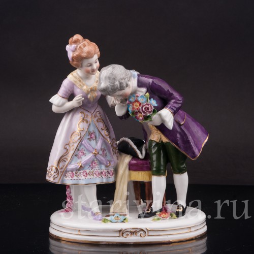 Фигурка из фарфора Первое свидание, Heubach, Германия, нач. 20 века.