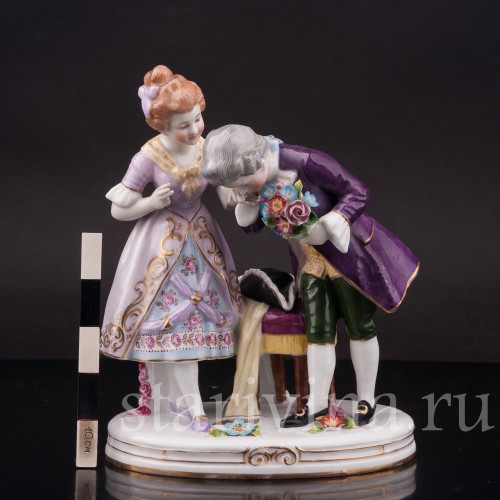 Фигурка из фарфора Первое свидание, Heubach, Германия, нач. 20 века.