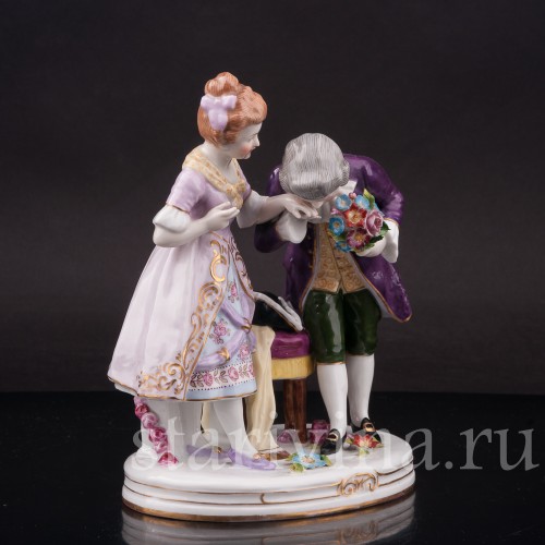 Фигурка из фарфора Первое свидание, Heubach, Германия, нач. 20 века.