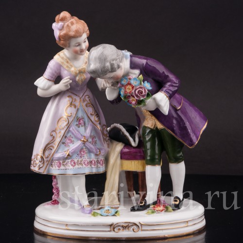 Фигурка из фарфора Первое свидание, Heubach, Германия, нач. 20 века.