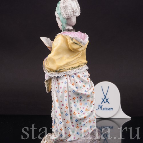 Фарфоровая статуэтка Дама с муфтой, читающая письмо, Meissen, Германия, сер. 19 - нач. 20 вв.