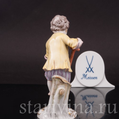 Фигурка из фарфора Мальчик с лопатой Meissen, Германия, 1950 г.