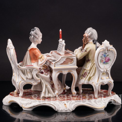 Композиция из фарфора Галантный дуэт, H.Hilbert, Германия, 1965-70 гг.