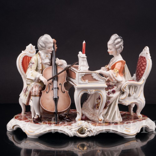 Композиция из фарфора Галантный дуэт, H.Hilbert, Германия, 1965-70 гг.