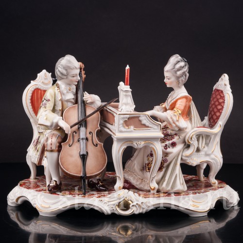 Композиция из фарфора Галантный дуэт, H.Hilbert, Германия, 1965-70 гг.