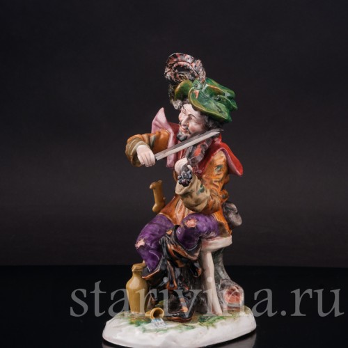 Фигурка из фарфора Странствующий музыкант со скрипкой Ernst Bohne Sohne, Германия, нач. 20 в.