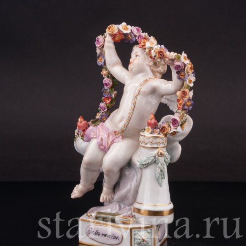 Фарфоровая статуэтка Купид, связывающий сердца, Meissen, Германия, сер. 19 - нач. 20 вв.