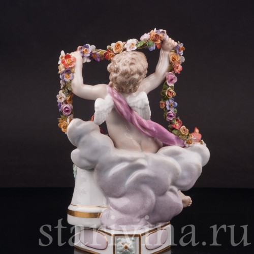 Фарфоровая статуэтка Купид, связывающий сердца, Meissen, Германия, сер. 19 - нач. 20 вв.