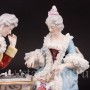 Фарфоровая композиция Шахматная партия, кружевная, Дрезден, Германия, сер. 20 века.