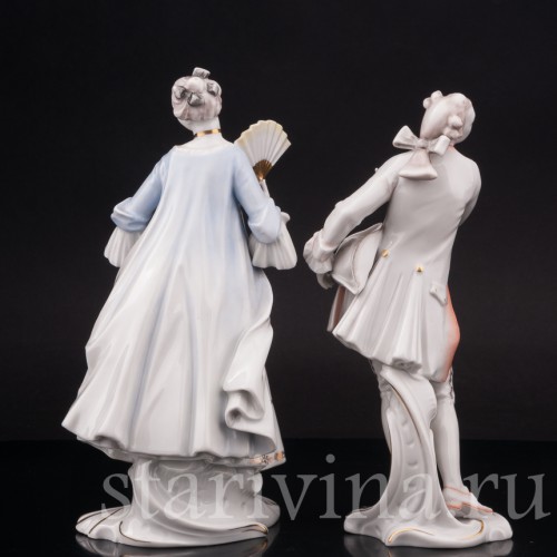 Парные фарфоровые статуэтки Маркиз и маркиза, Rosenthal, Германия, 1949 год.