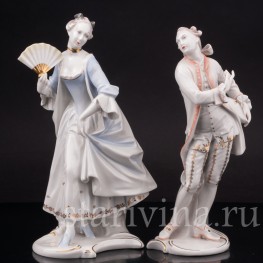Парные фарфоровые статуэтки Маркиз и маркиза, Rosenthal, Германия, 1949 год.