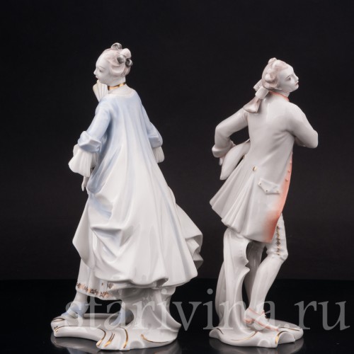 Парные фарфоровые статуэтки Маркиз и маркиза, Rosenthal, Германия, 1949 год.