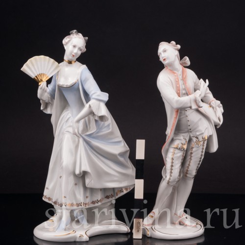 Парные фарфоровые статуэтки Маркиз и маркиза, Rosenthal, Германия, 1949 год.