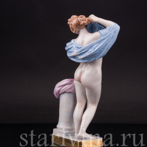 Фарфоровая статуэтка девушки Купальщица, Von Schierholz, Германия, 1930 гг.